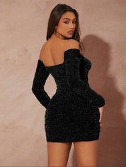 KOTTY Women Bodycon Black Above Knee/Mid Thigh Length Dress