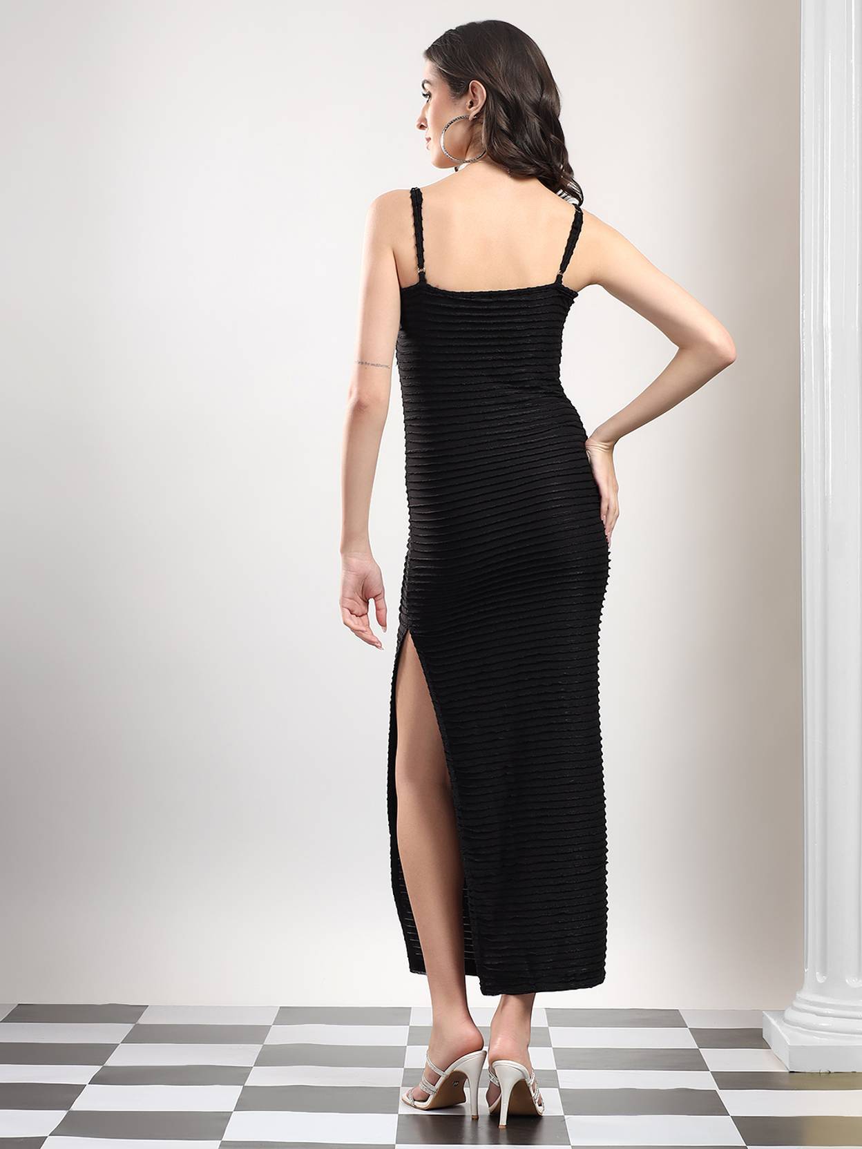 KOTTY Women Bodycon Black Ankle Length Dress