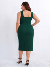 Curvy CLOSET  Women Bodycon Green Knee Length Dress