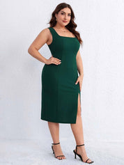 Curvy CLOSET  Women Bodycon Green Knee Length Dress