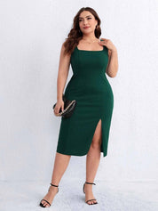 Curvy CLOSET  Women Bodycon Green Knee Length Dress