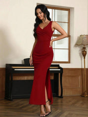 KOTTY Women Bodycon Maroon Below Knee Dress