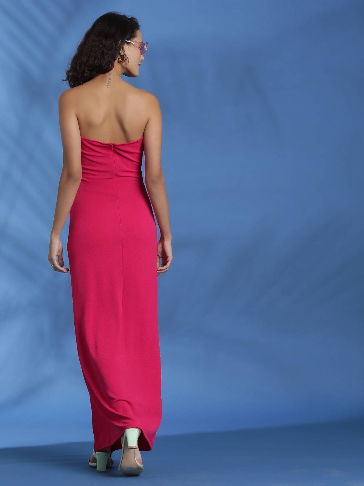 KOTTY Women Bodycon Pink Maxi/Full Length Dress