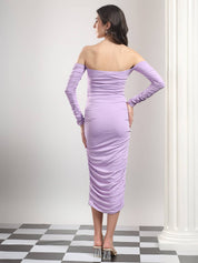 KOTTY Women Bodycon Purple Midi/Calf Length Dress