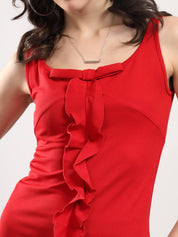 KOTTY Women Bodycon Red Above Knee/Mid Thigh Length Dress