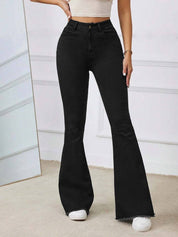 KOTTY Women Boot-Leg High Rise Black Jeans