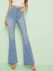 KOTTY Women Regular High Rise Light Blue Jeans