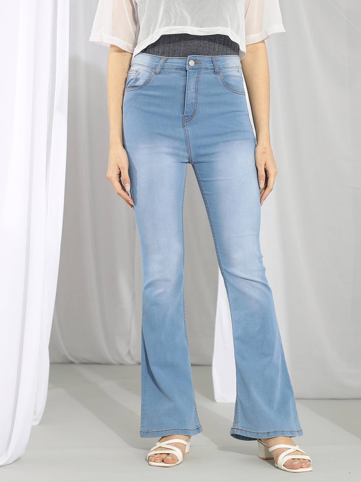 KOTTY Women Boot-Leg High Rise Blue Jeans