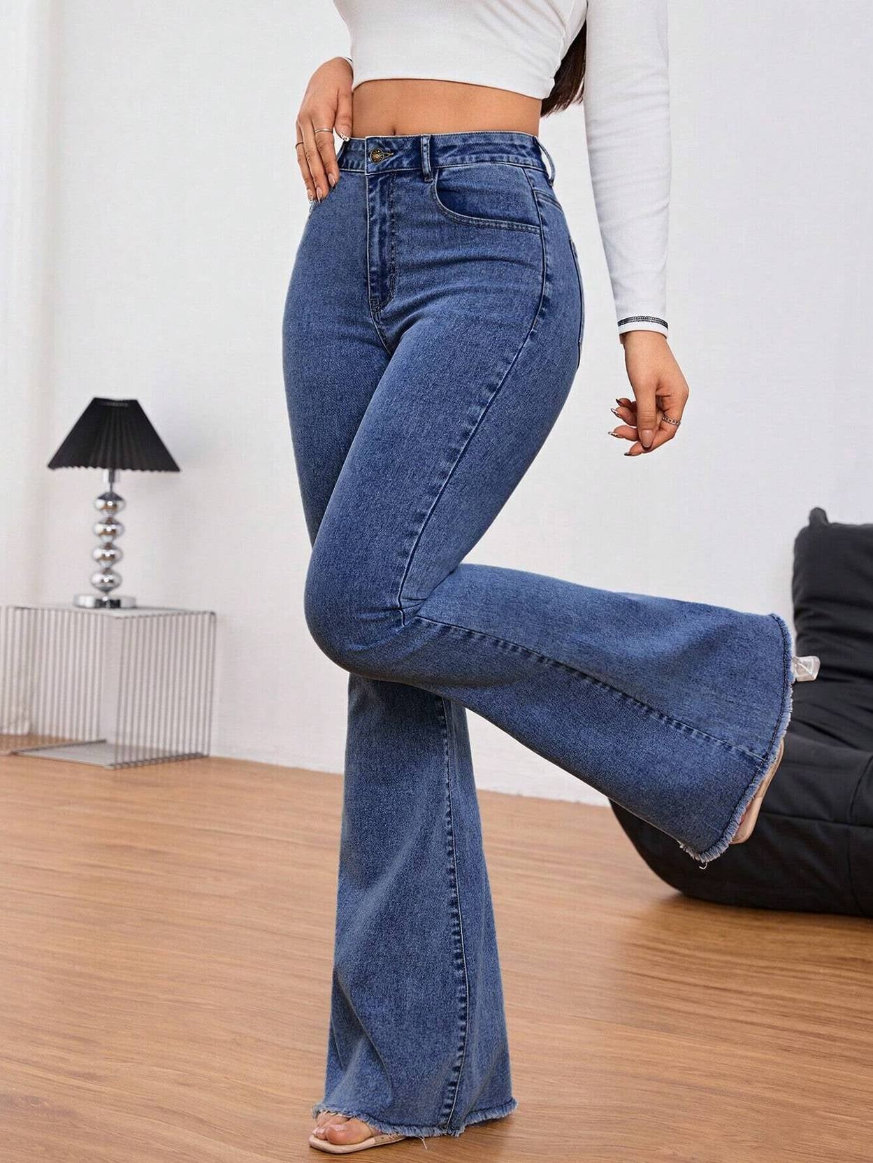 KOTTY Women Boot-Leg High Rise Blue Jeans