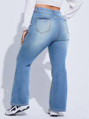 Curvy CLOSET  Women Boot-Leg High Rise Blue Jeans
