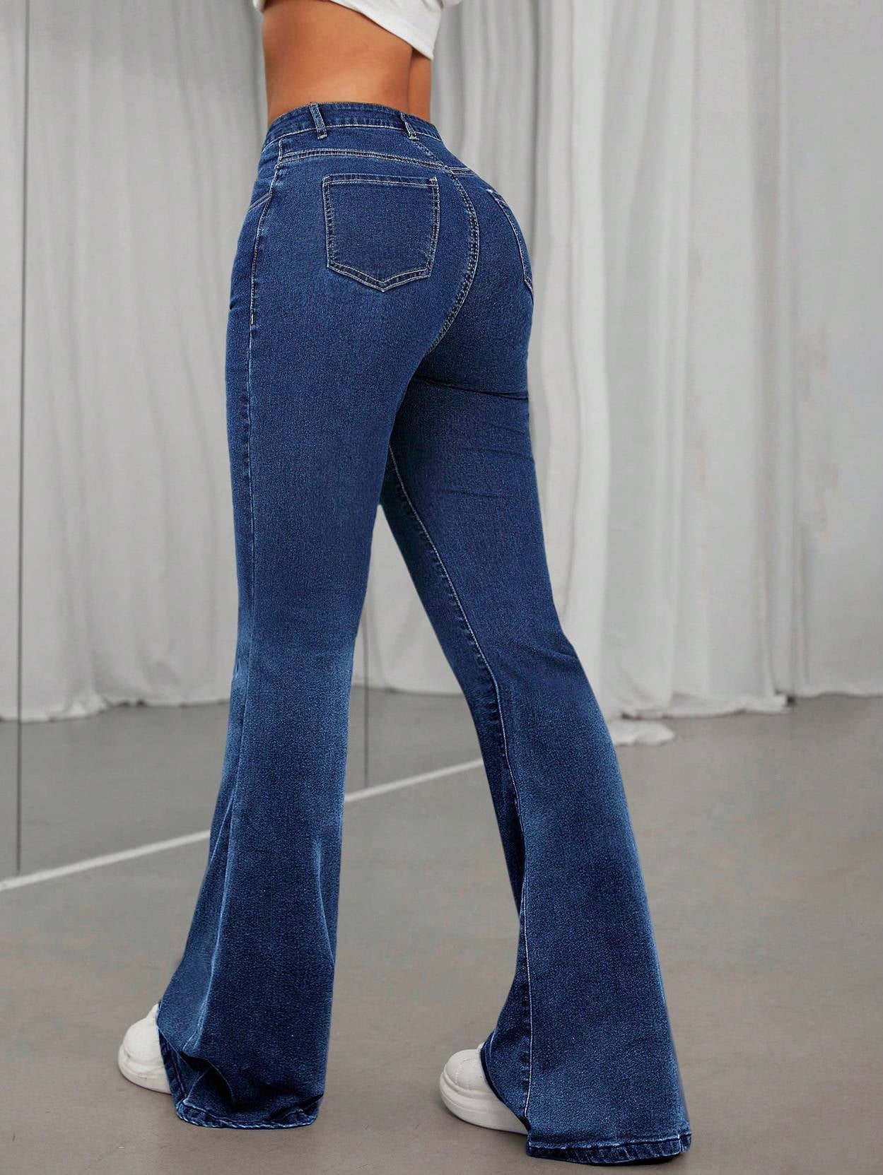 KOTTY Women Boot-Leg High Rise Blue Jeans