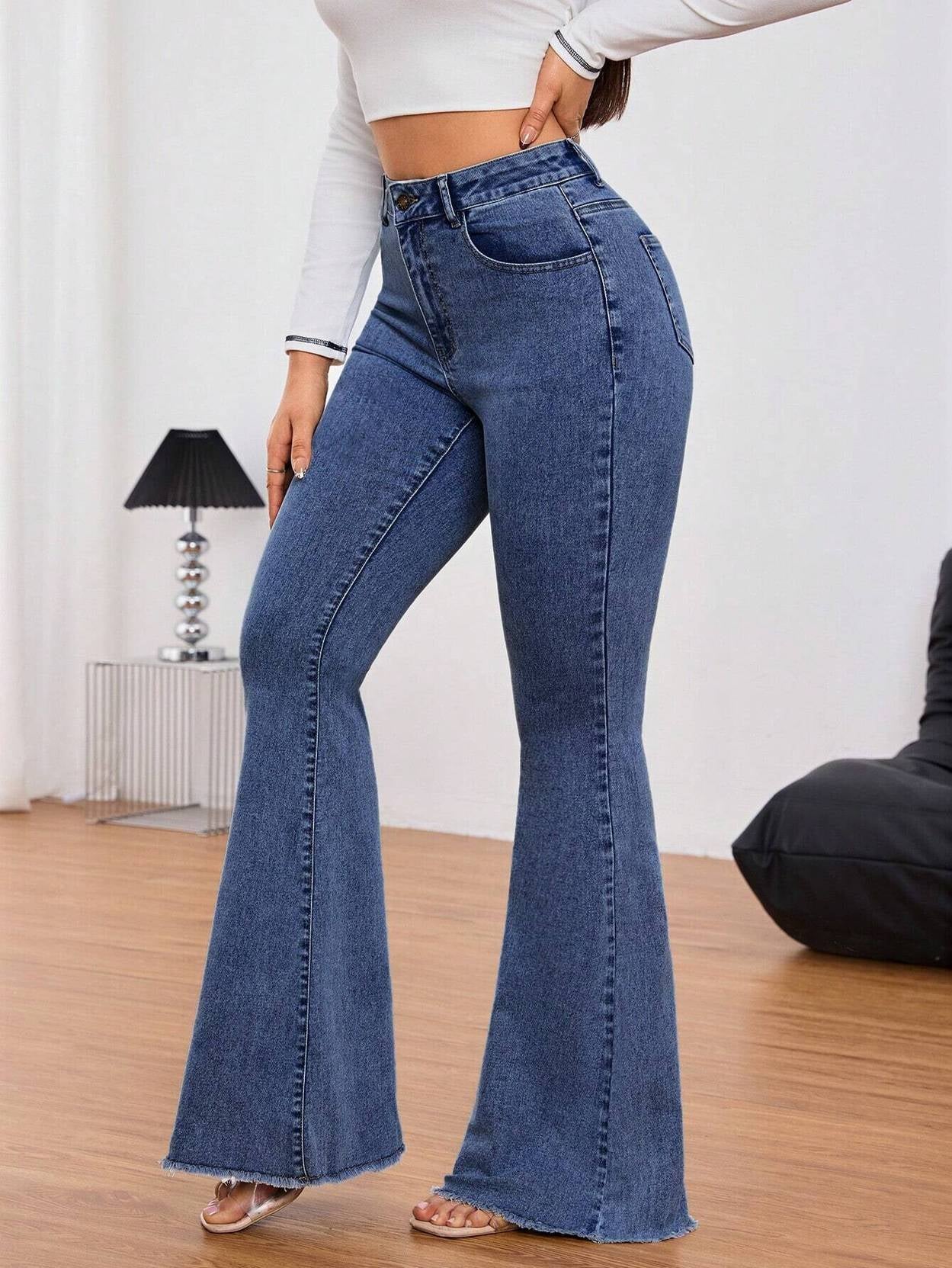 KOTTY Women Boot-Leg High Rise Blue Jeans
