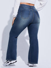 KOTTY  Women Boot-Leg High Rise Blue Jeans