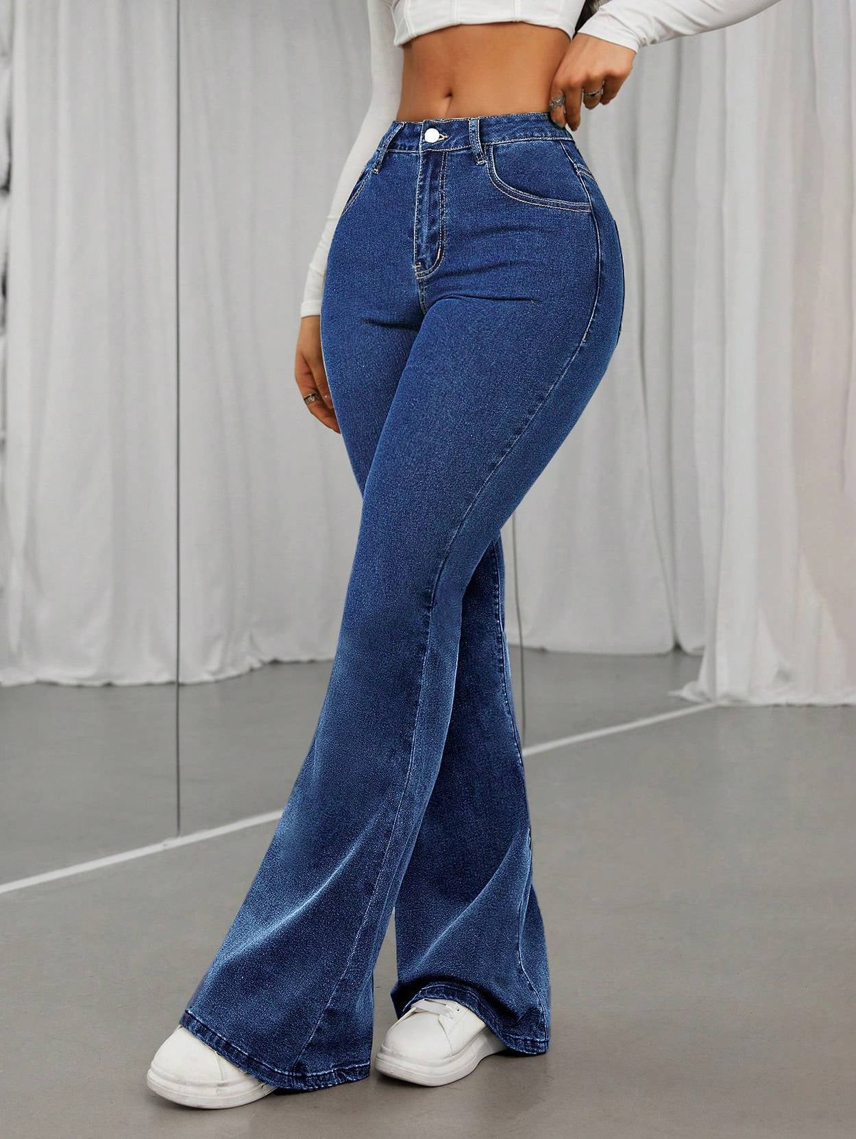 KOTTY Women Boot-Leg High Rise Blue Jeans
