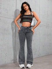 KOTTY Women Boot-Leg High Rise Grey Jeans