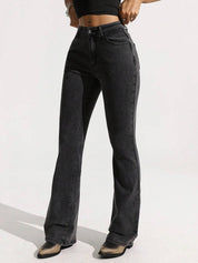 KOTTY Women Boot-Leg High Rise Grey Jeans
