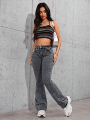 KOTTY Women Boot-Leg High Rise Grey Jeans