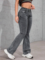 KOTTY Women Boot-Leg High Rise Grey Jeans
