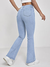 KOTTY Women Boot-Leg High Rise Light Blue Jeans