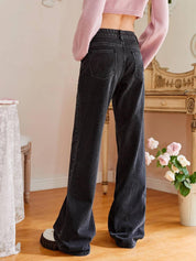 KOTTY Women Boot-Leg Mid Rise Dark Grey Jeans