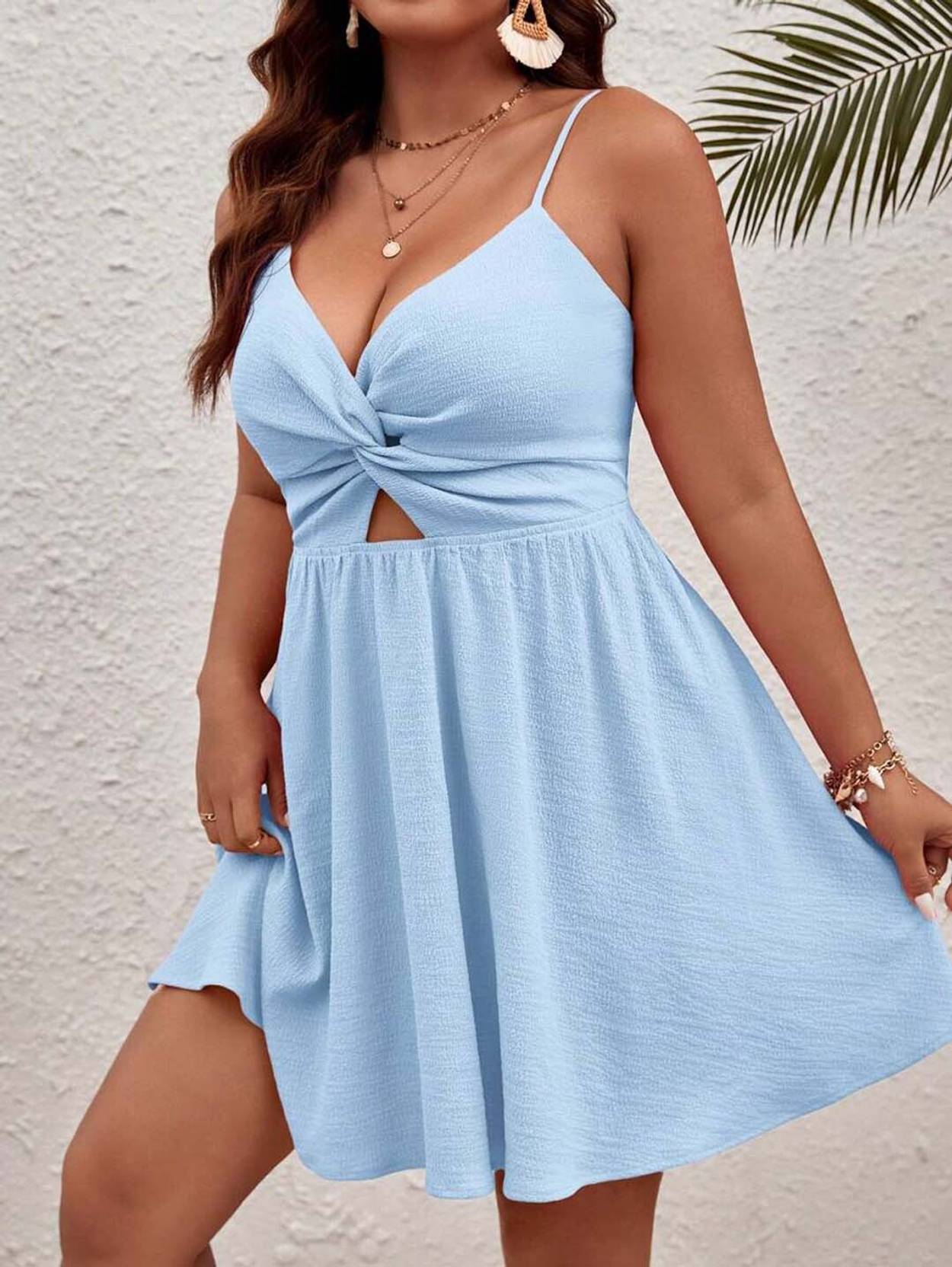 KOTTY Women Fit and Flare Blue Above Knee/Mid Thigh Length Dress