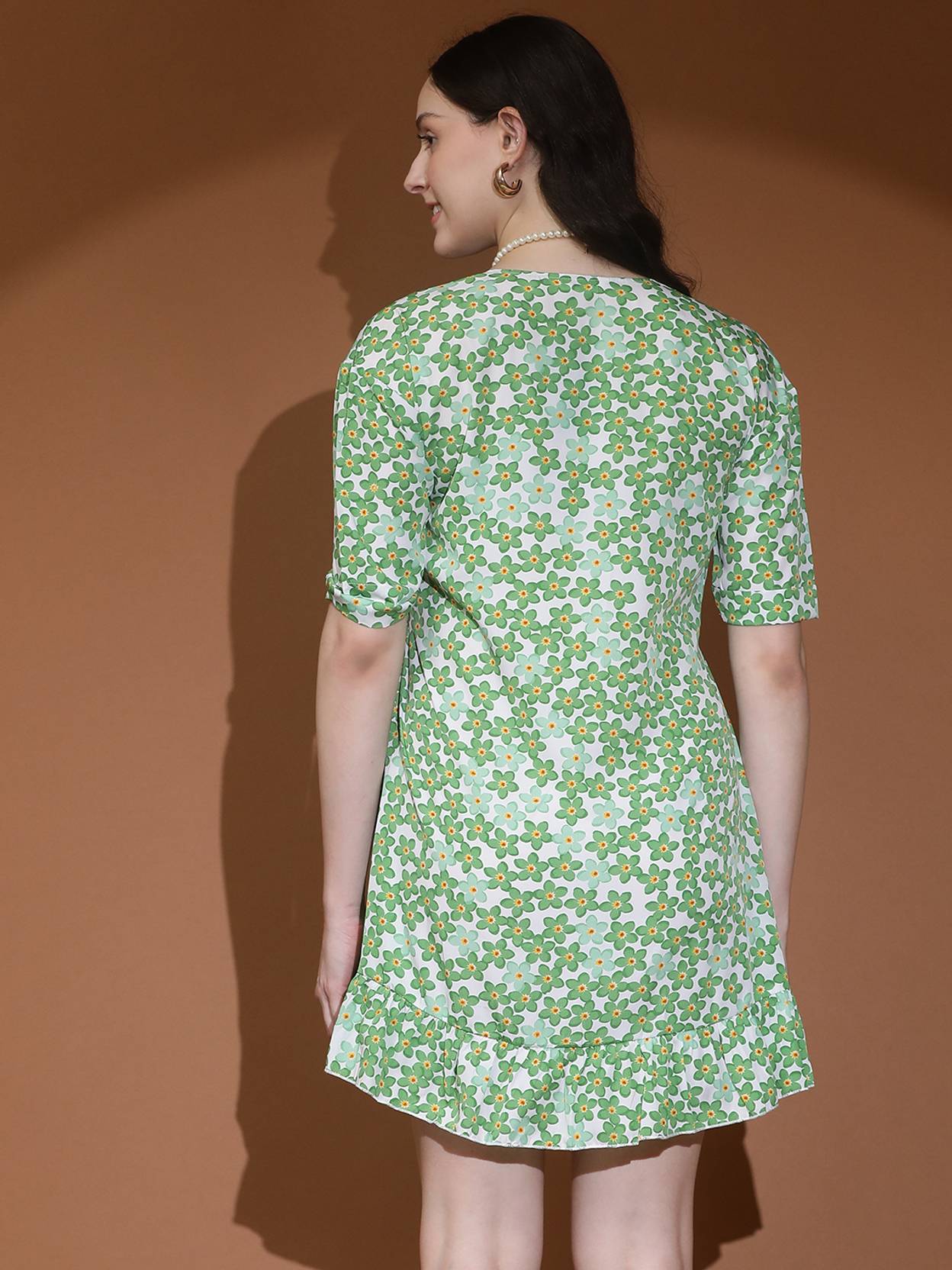 KOTTY Women Fit and Flare Green, Light Blue, Orange Above Knee/Mid Thigh Length Dress