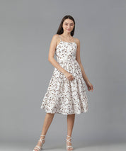KOTTY Women Fit and Flare Multicolor Knee Length Dress