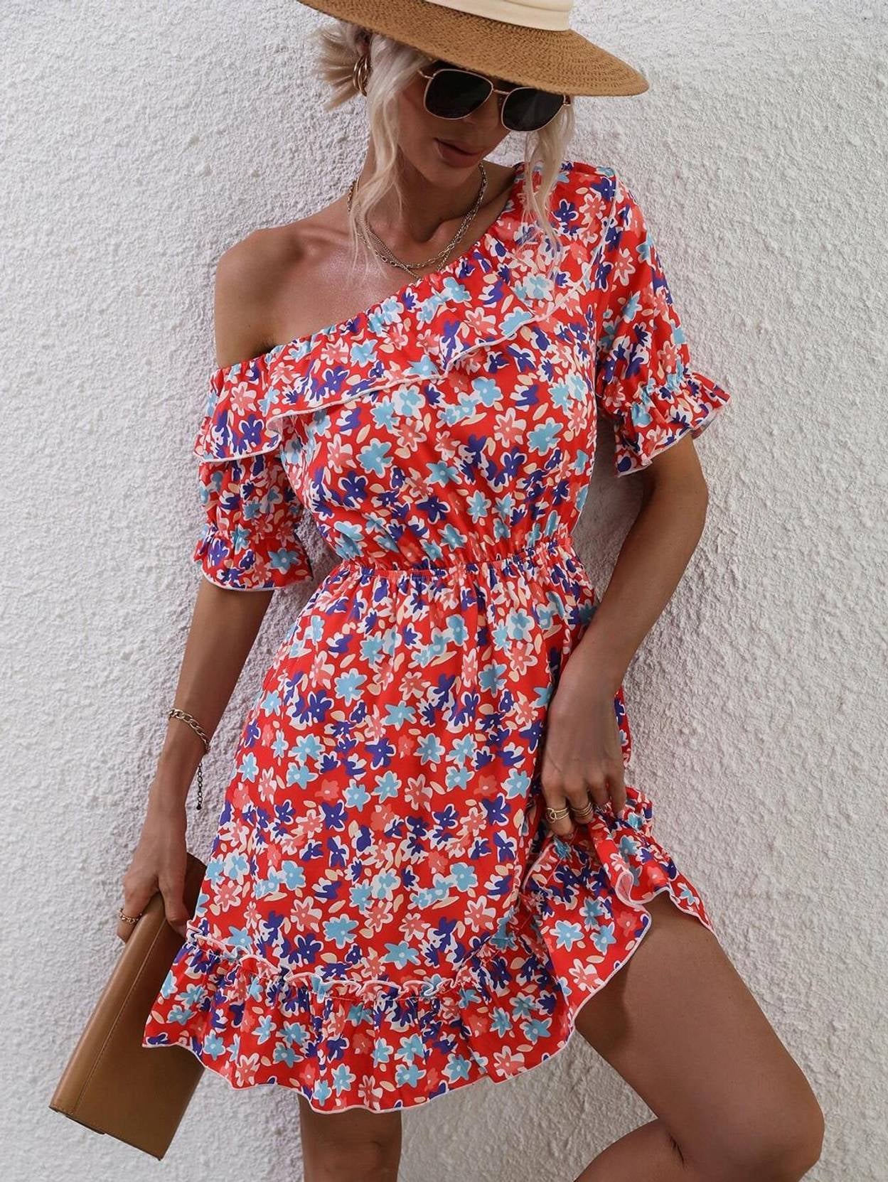 KOTTY Women Fit and Flare Multicolor Knee Length Dress