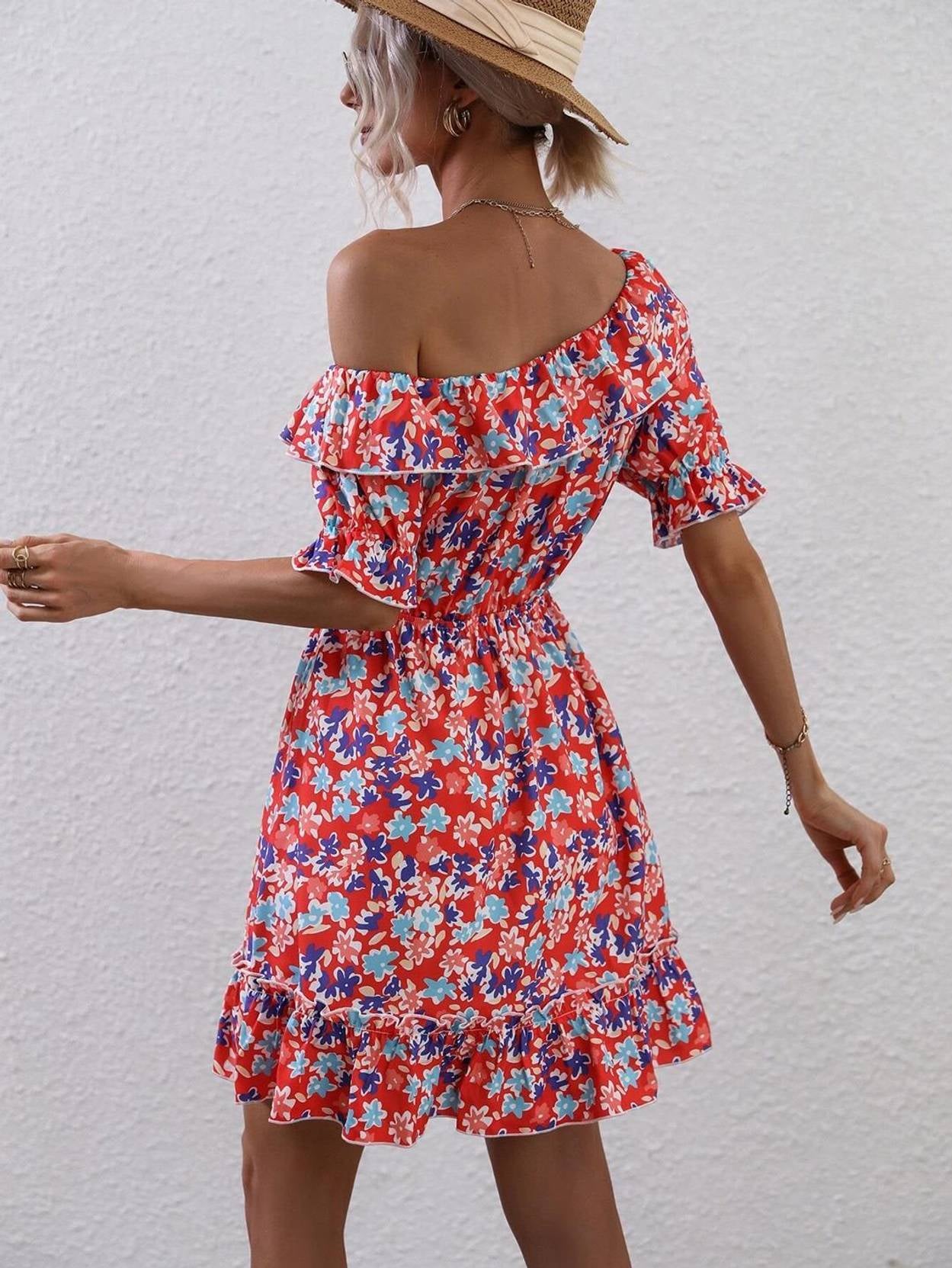 KOTTY Women Fit and Flare Multicolor Knee Length Dress