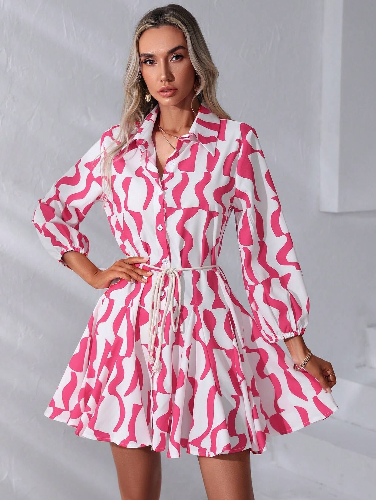 KOTTY Women Fit and Flare Multicolor Midi/Calf Length Dress