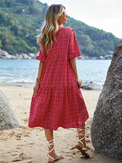 KOTTY Women Fit and Flare Multicolor Midi/Calf Length Dress