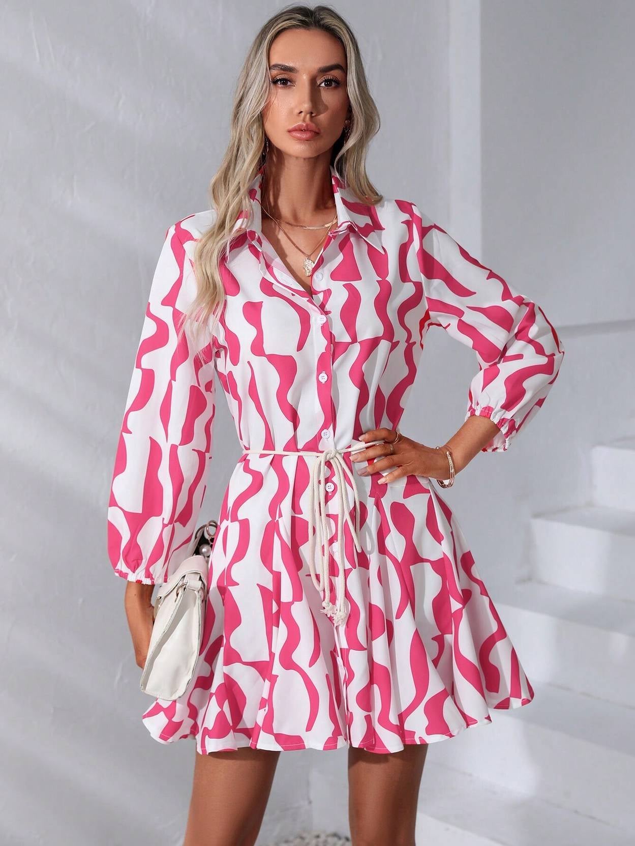 KOTTY Women Fit and Flare Multicolor Midi/Calf Length Dress