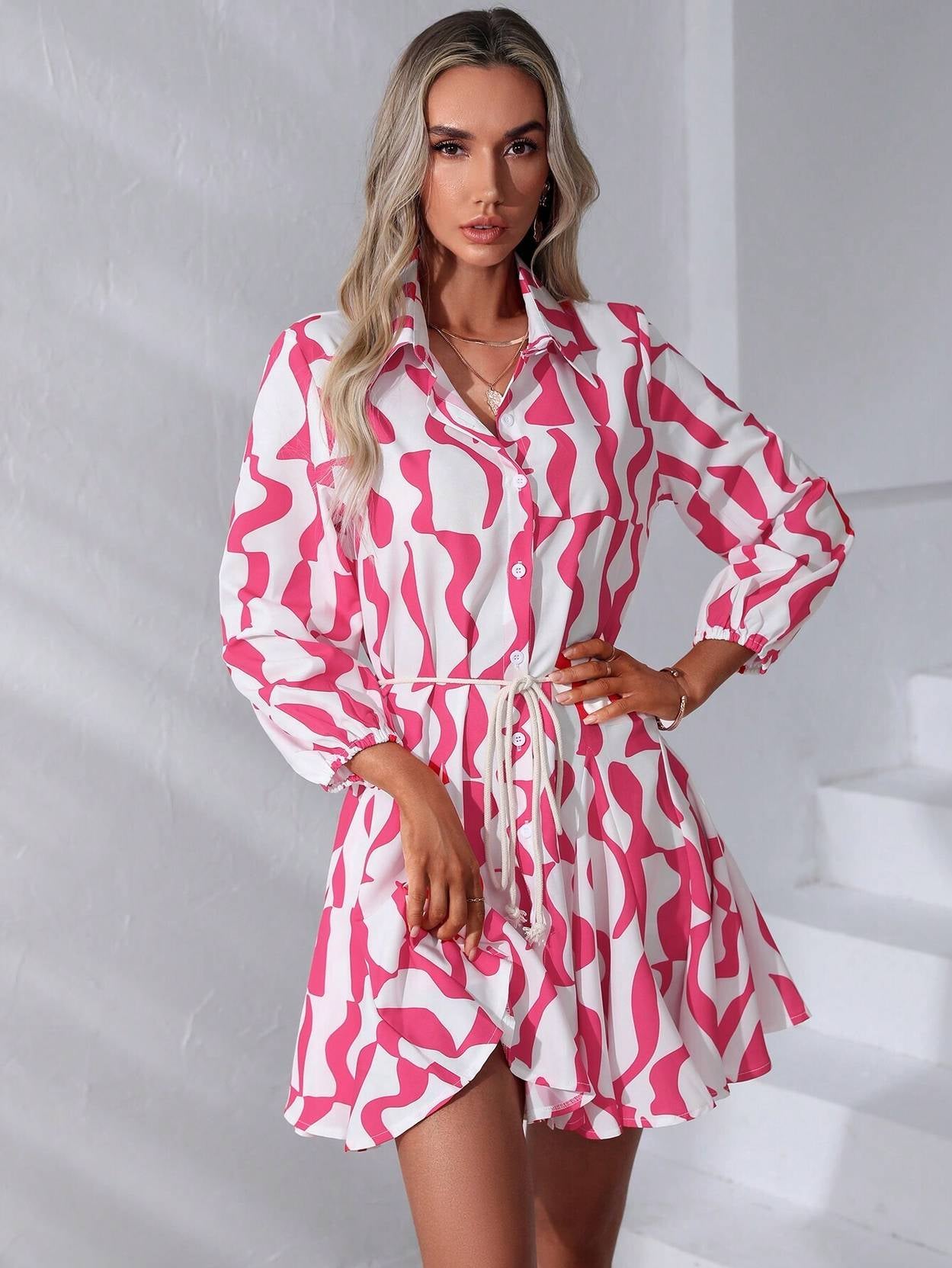 KOTTY Women Fit and Flare Multicolor Midi/Calf Length Dress