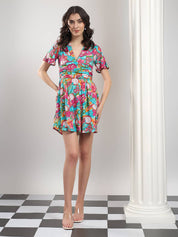 KOTTY Women Fit and Flare Multicolor Mini/Short Dress