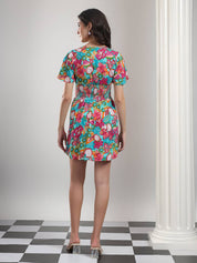 KOTTY Women Fit and Flare Multicolor Mini/Short Dress
