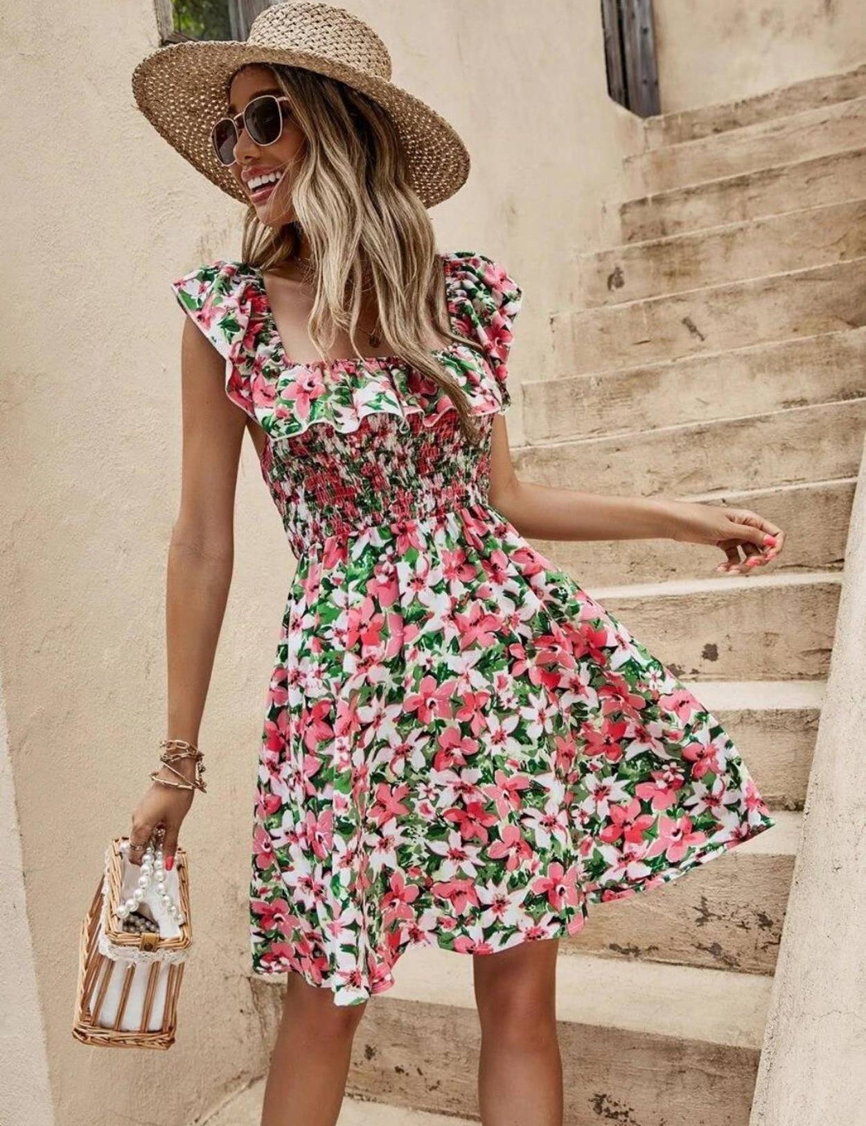 WomenFitandFlareWhite_Green_PinkAboveKnee_MidThighLengthDress-3_jpg.jpg