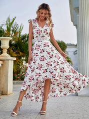 KOTTY Women Fit and Flare White, Pink, Dark Green Midi/Calf Length Dress
