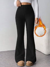 KOTTY  Women Flared Black Wool Trousers