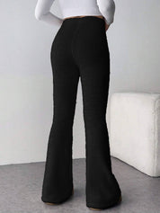 KOTTY  Women Flared Black Wool Trousers