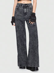 KOTTY Women Flared High Rise Black Jeans