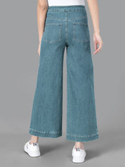 KOTTY Women Flared High Rise Blue Jeans