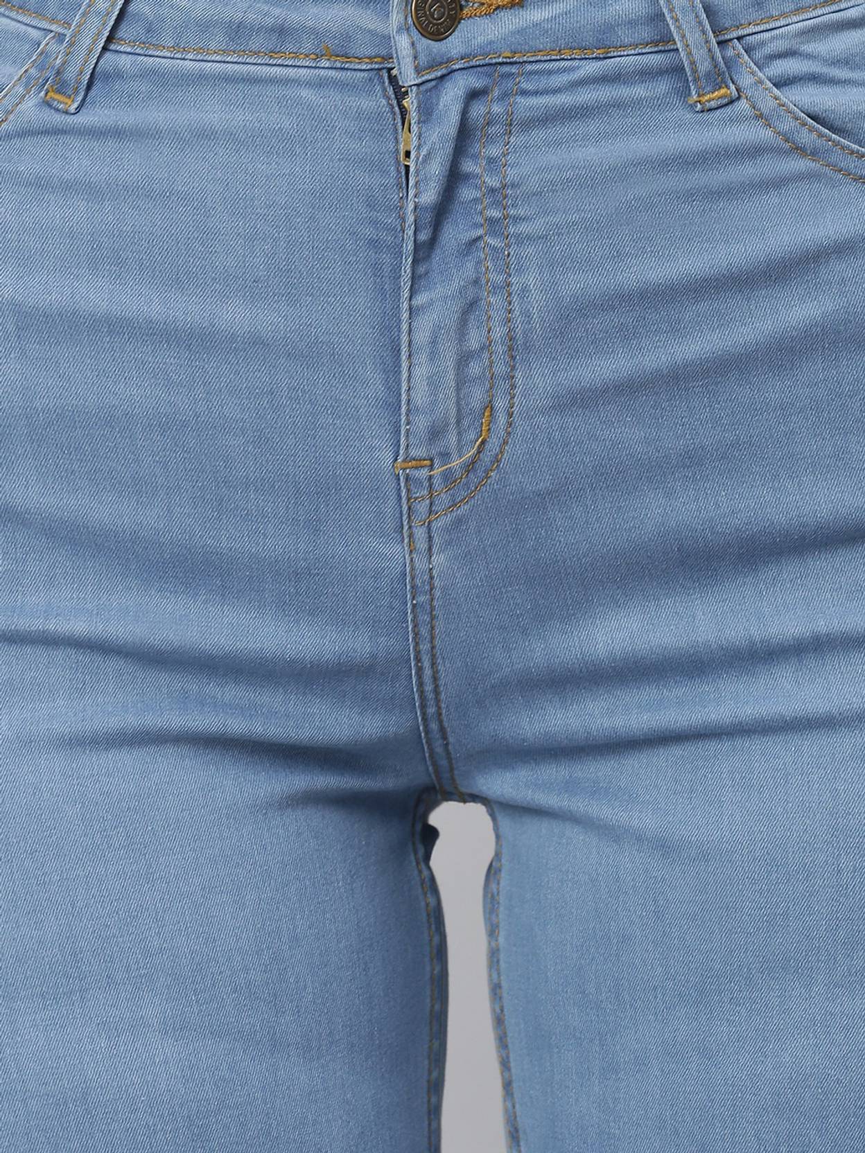 KOTTY Women Flared High Rise Blue Jeans