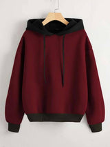 KOTTY  Women Full Sleeve Color Block Hooded Sweatshirt