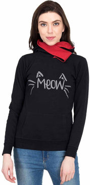 KOTTY Women Full Sleeve Printed Hooded Sweatshirt