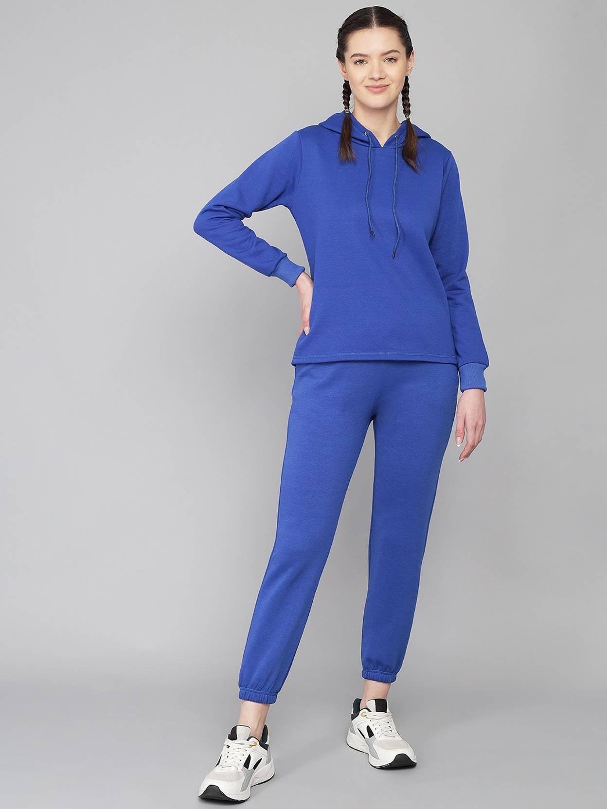 KOTTY Women Full Sleeve Solid Hooded Sweatshirt