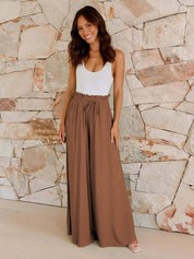 KOTTY  Women Loose Fit Brown Lycra Blend Trousers