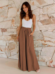 KOTTY  Women Loose Fit Brown Lycra Blend Trousers