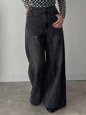 KOTTY  Women Loose Fit High Rise Black Jeans