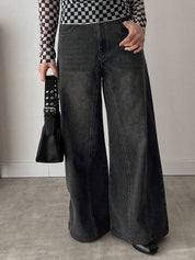 KOTTY  Women Loose Fit High Rise Black Jeans