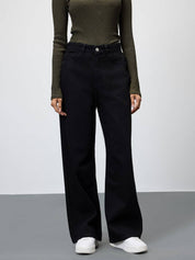 KOTTY Women Loose Fit High Rise Black Jeans